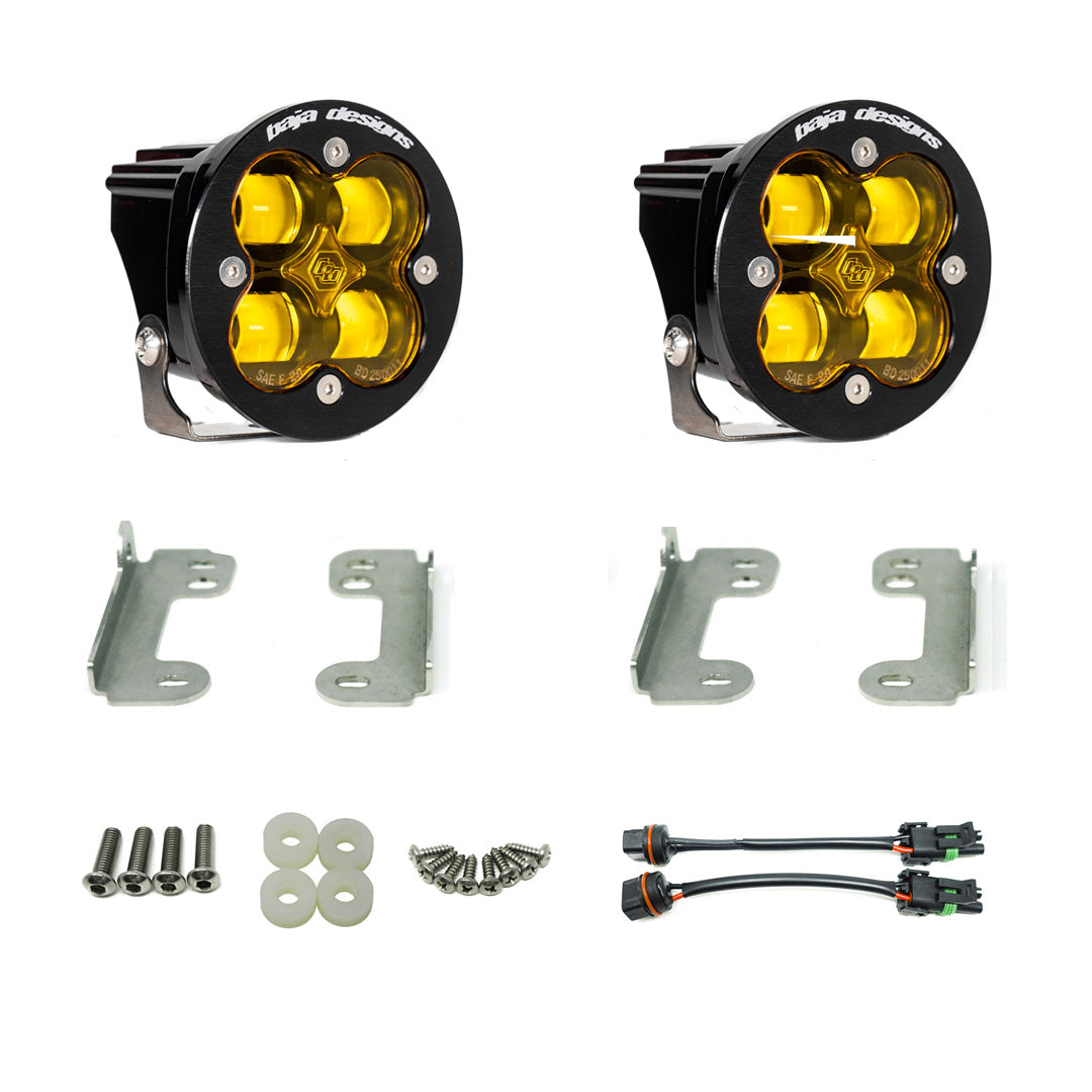 Jeep Fog Lights Squadron-R SAE Amber LED 07-18 Wrangler JK Fog Pocket Kit Baja Design 447721