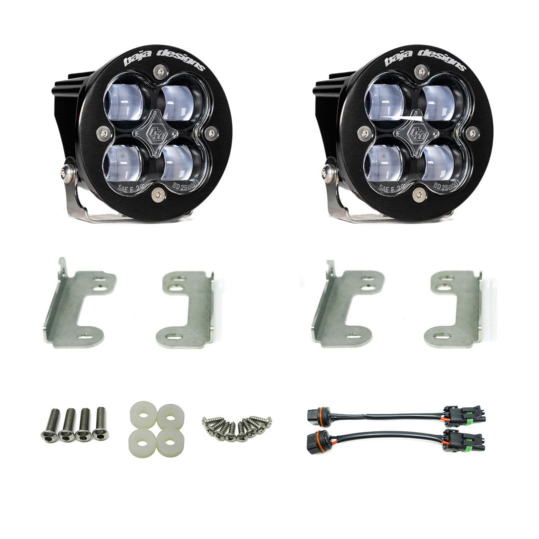 Jeep JK Squadron-R SAE Fog Pocket Light Kit OE Bumper (Clear)-Jeep 2007-09 Wrangler JK Baja Designs 448142