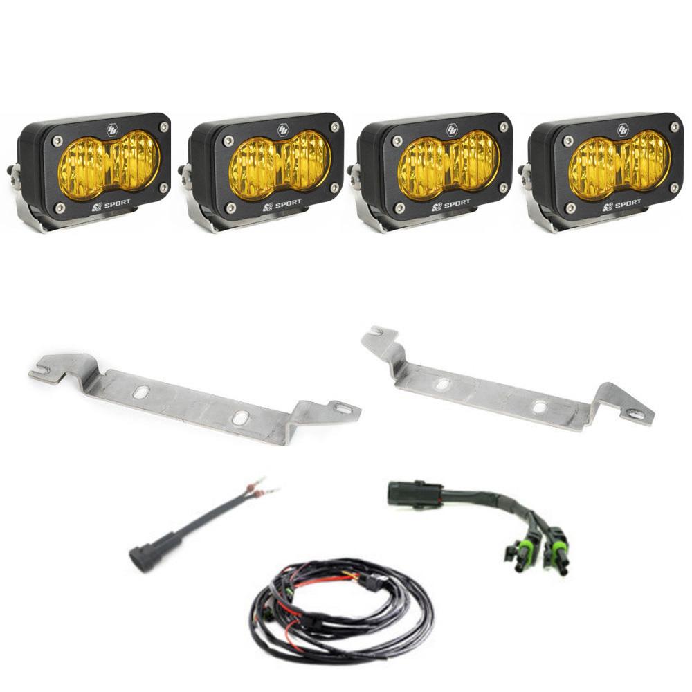 S2 Sport Fog Pocket Kit - 23-Present Toyota Sequoia (Wide Cornering: Baja Amber) Baja Designs 448185