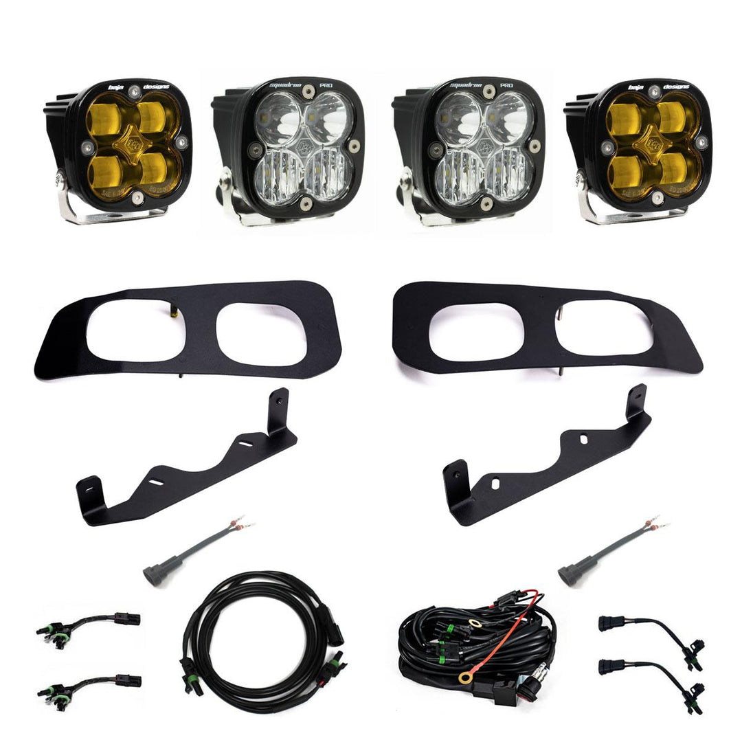 Squadron SAE/Pro Fog Pocket Kit 2023-On Ford F-250/350 Super Duty SAE Fog Baja Amber Toggle Wiring 448228
