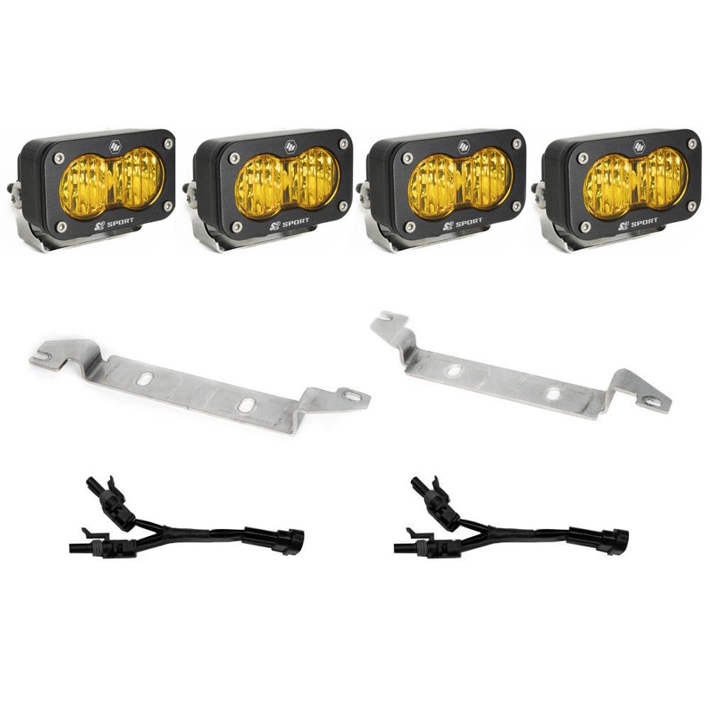 S2 Sport Dual Fog Pocket Light Kit - 24-Present Tacoma (Wide Cornering; Baja Amber) Baja Designs 448259