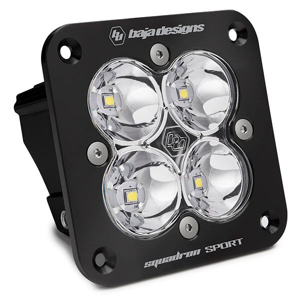 Flush Mount LED Light Pod Black Clear Lens Work/Scene Pattern Squadron Sport Baja Designs 551006