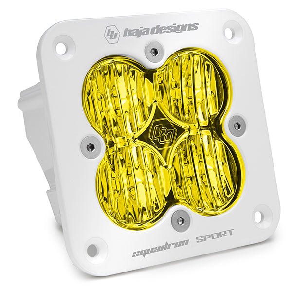 Flush Mount LED Light Pod White Baja Amber Lens Wide Cornering Pattern Squadron Sport Baja Designs 551015WT