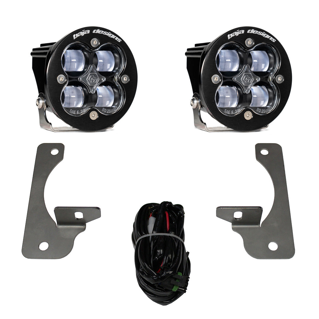Squadron R SAE Fog Pocket Light Kit Jeep 2007-18 Wrangler JK w/ Premium OE Bumper (SAE Fog; Clear) Baja Designs 587524