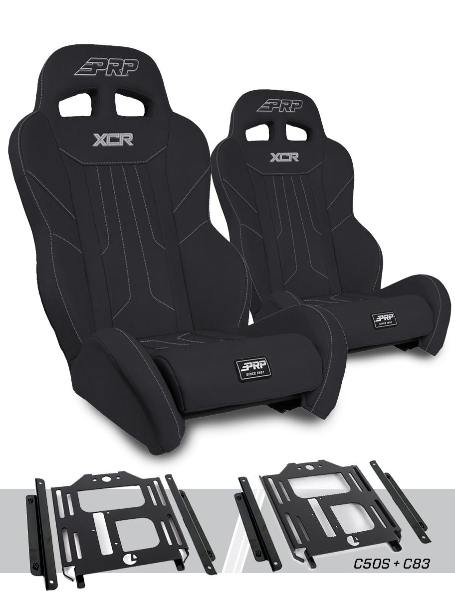 XCR Suspension Seats Kit for Polaris RZR 570 800 900 Pair Black PRP Seats