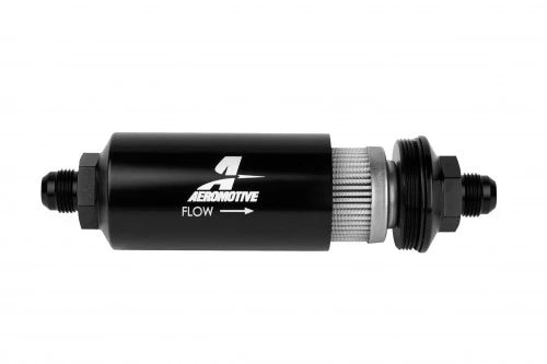 Aeromotive Male AN‑08 100‑Micron Stainless Inline Fuel Filter – P/N 12379