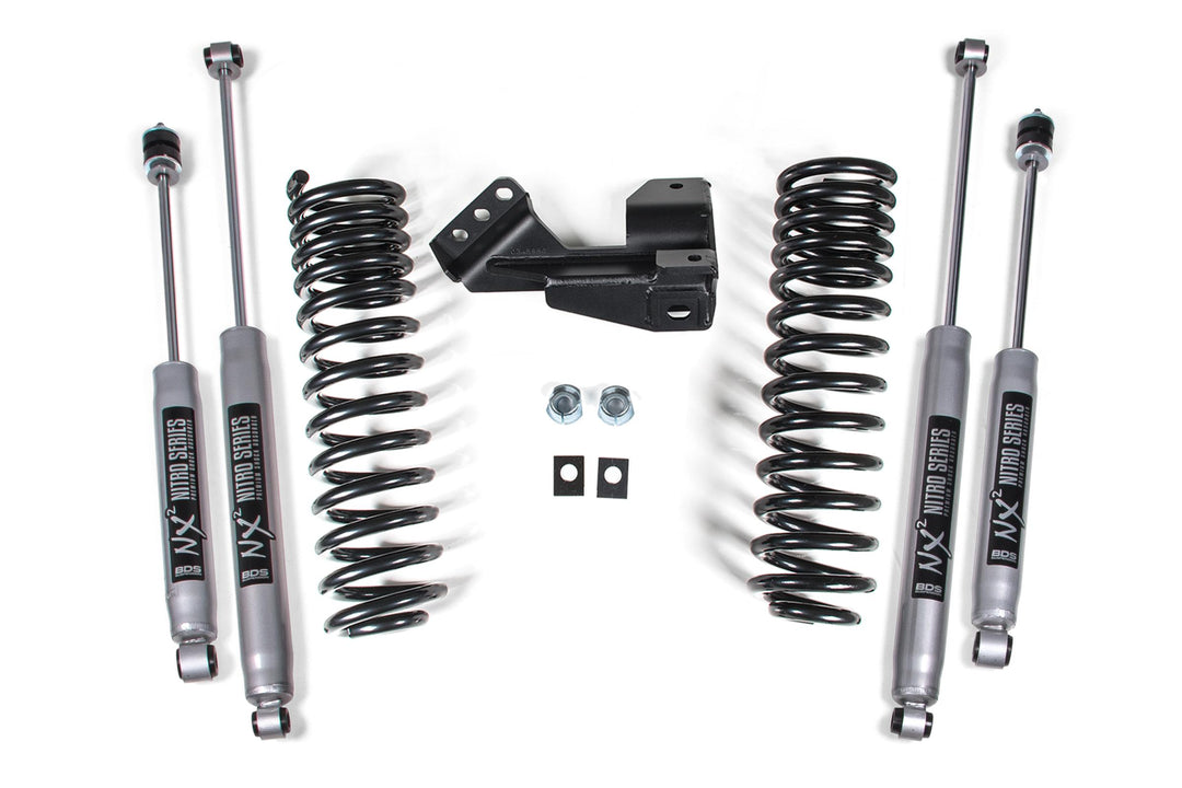 1-2 Inch Leveling Kit Performance Spring Ford F250/F350 Super Duty 1 Inch Lift 17-19 2 Inch Lift: 20-23 4WD Diesel & Gas Fox 2.0 Performance Shocks BDS1910FS