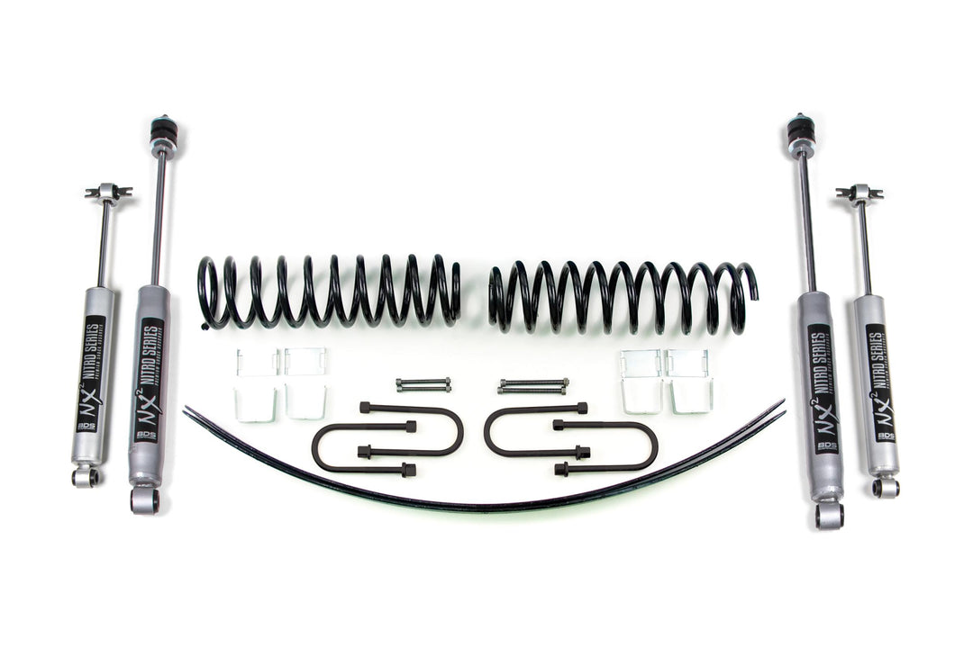2 Inch Lift Kit Jeep Comanche MJ 86-91 Dana 35 NX2 Nitro Shocks BDS439H