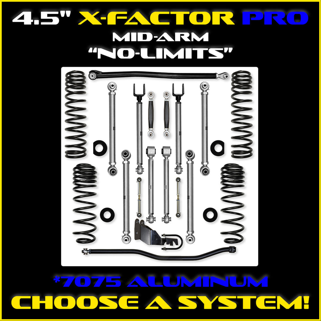 Rock Krawler JLU 4.5 X-Factor PRO Mid-arm No-Limits System - Gas 4 Door Rubicon