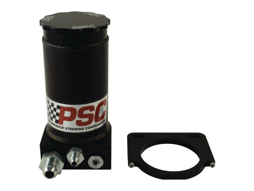 Pro Touring Black Anodized Remote Reservoir Kit, #6AN Return #10AN Feed PSC Performance Steering Components SR146-6-10-SA