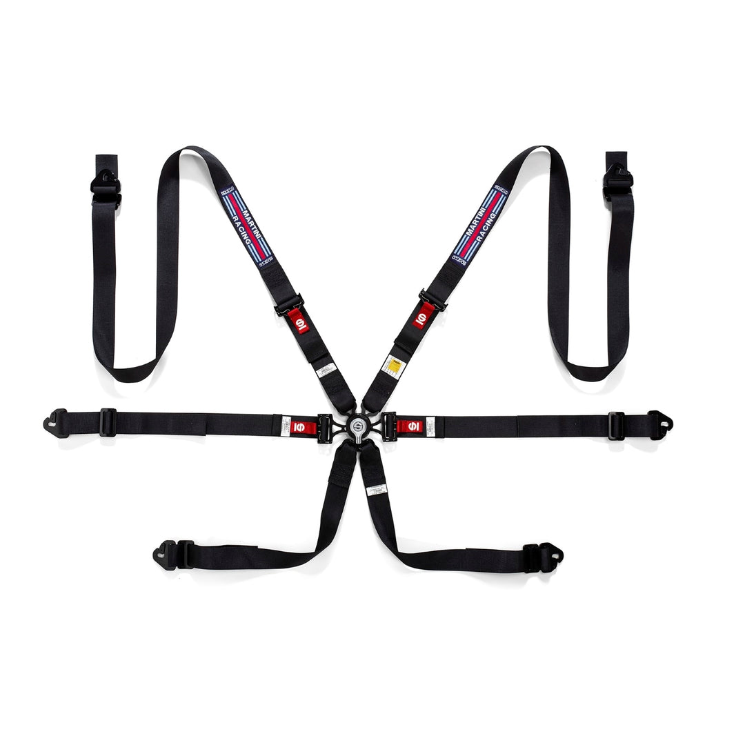 Sparco Martini Racing 6PT 2" Harness - Black