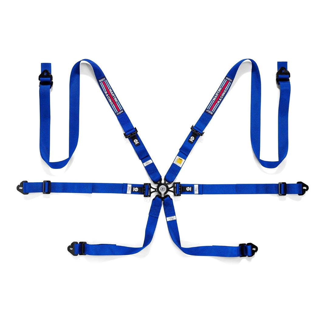 Sparco Martini Racing 6PT 2" Harness - Blue