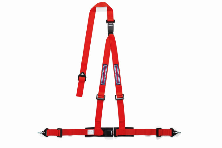 Sparco Martini Racing 2" 3PT Double Release Harness - Red