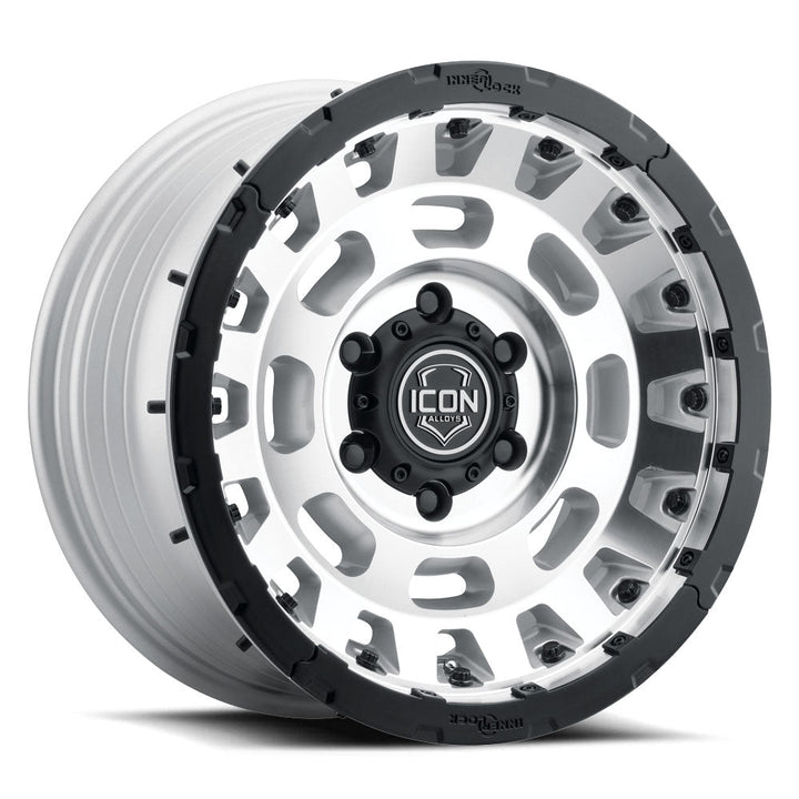 ICON Alloys Hammer Pro Silver Machined 17x8.5 5x150 25mm Offset 5.75" BS (21017855557SM)