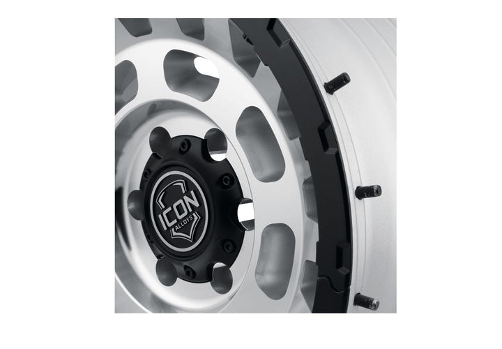 ICON Alloys Hammer Pro Silver Machined 17x8.5 5x150 25mm Offset 5.75" BS (21017855557SM)