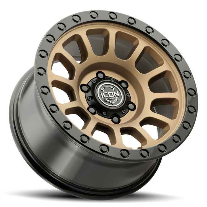 ICON Alloys Hulse Satin Bronze w/ Gloss Black Lip & Bolts 17x8.5 6x5.5 0mm Offset 4.75" BS