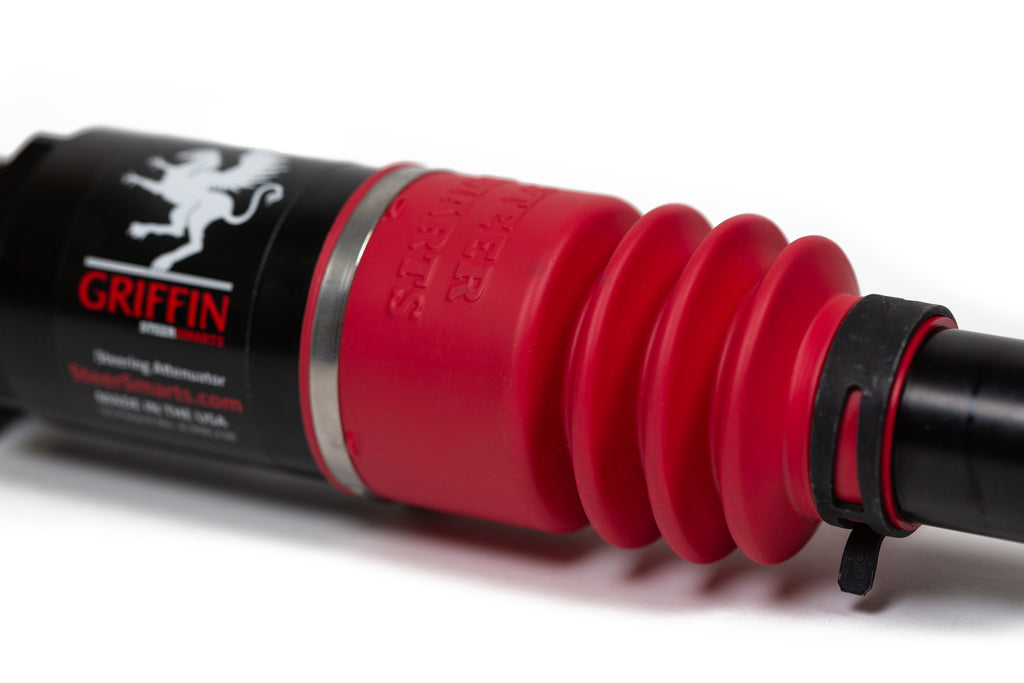 Jeep Steering Attenuator Upgrade for XD Drag Links Griffin XD For 07-24 Wrangler JK/JL, Gladiator Red Bellow Steer Smarts | SKU 07098002-GQSK