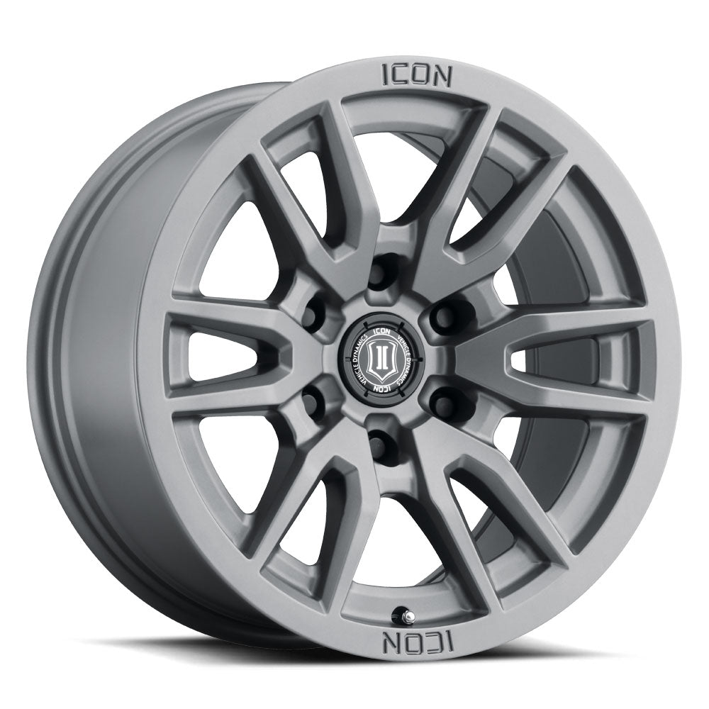 ICON Alloys Vector 6 Titanium 17x8.5 6x5.5 25mm Offset 5.75" BS (2417859057TTTC)