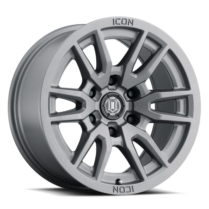 ICON Alloys Vector 6 Titanium 17x8.5 6x5.5 0mm Offset 4.75" BS (2417858347TT)