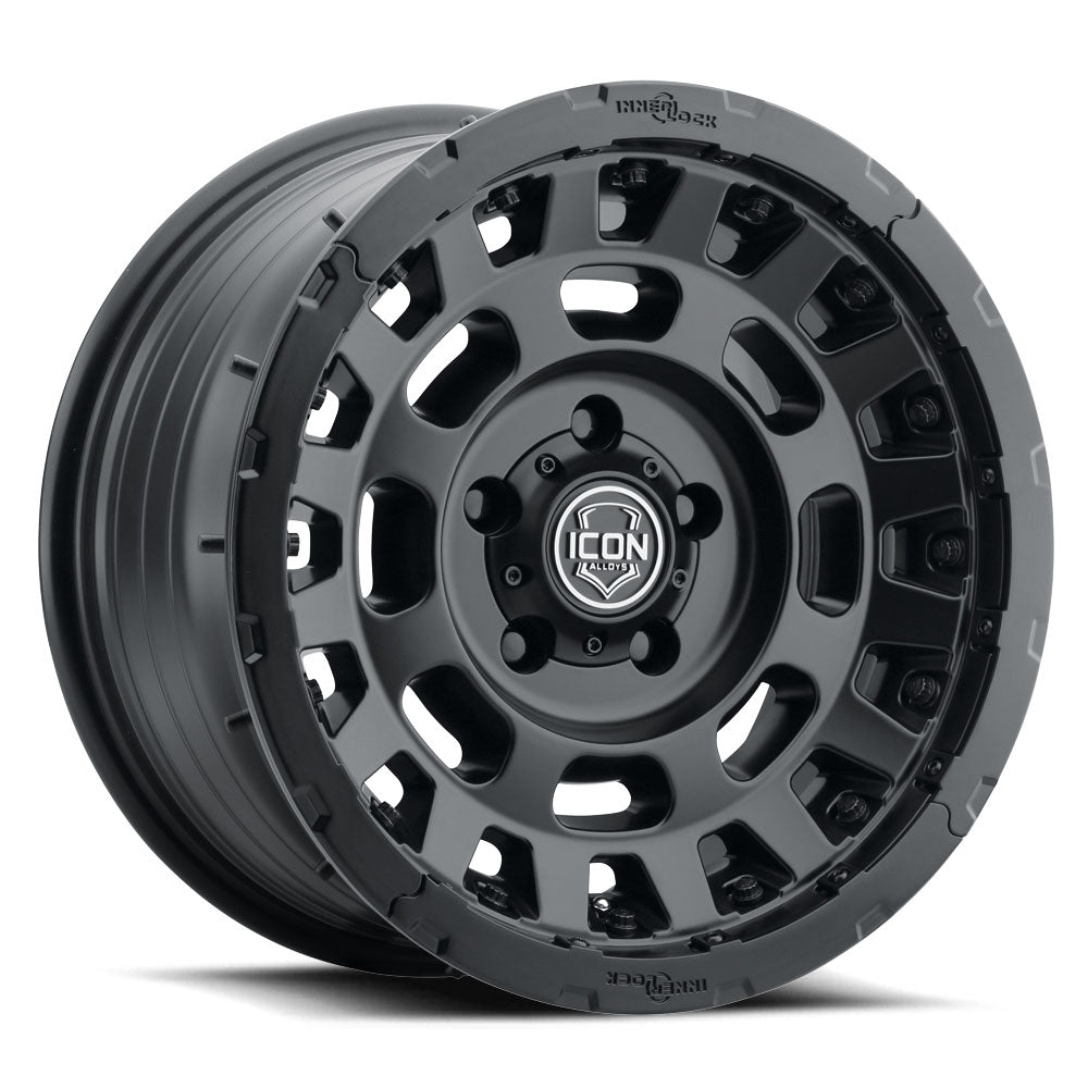 ICON Alloys Hammer Pro Satin Black 17x8.5 6x5.5 25mm Offset 5.75" BS (21017859057SB)