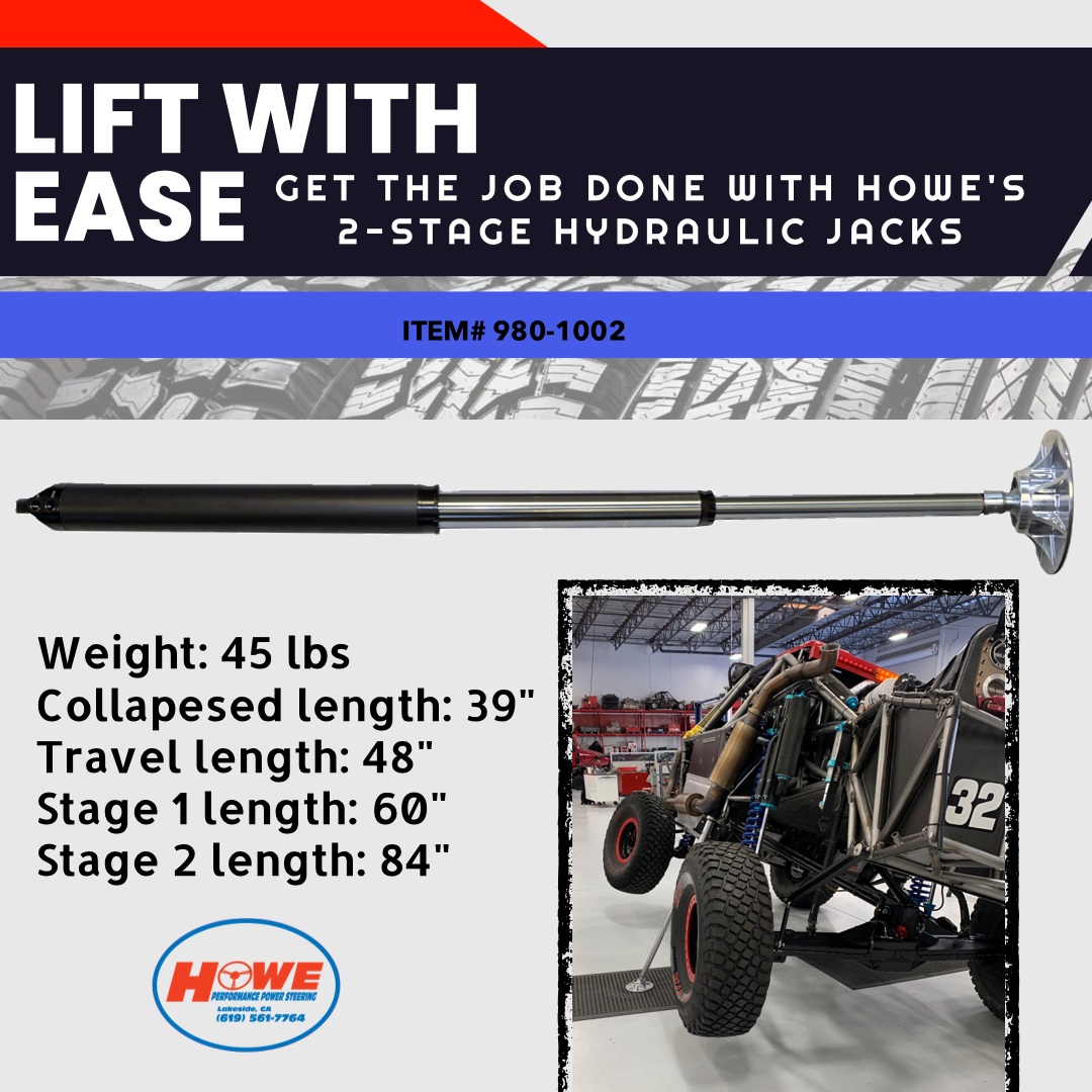 Howe 2 Stage Hydraulic Jack with Foot, 48" Travel (980-1002)