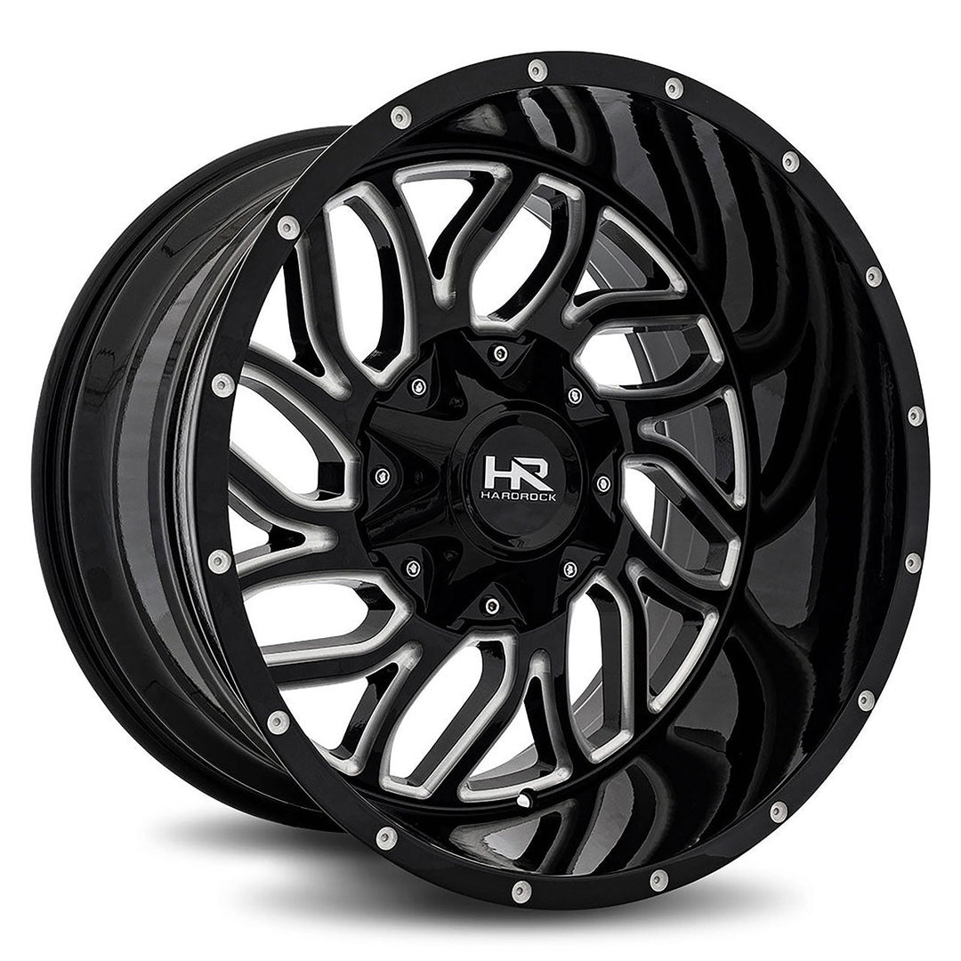 Hardrock Offroad H707 Destroyer | 20x10 | 8 On 170 | Offset 0 | Gloss Black with CNC Machined Detailing | SKU H707-201070000GBM