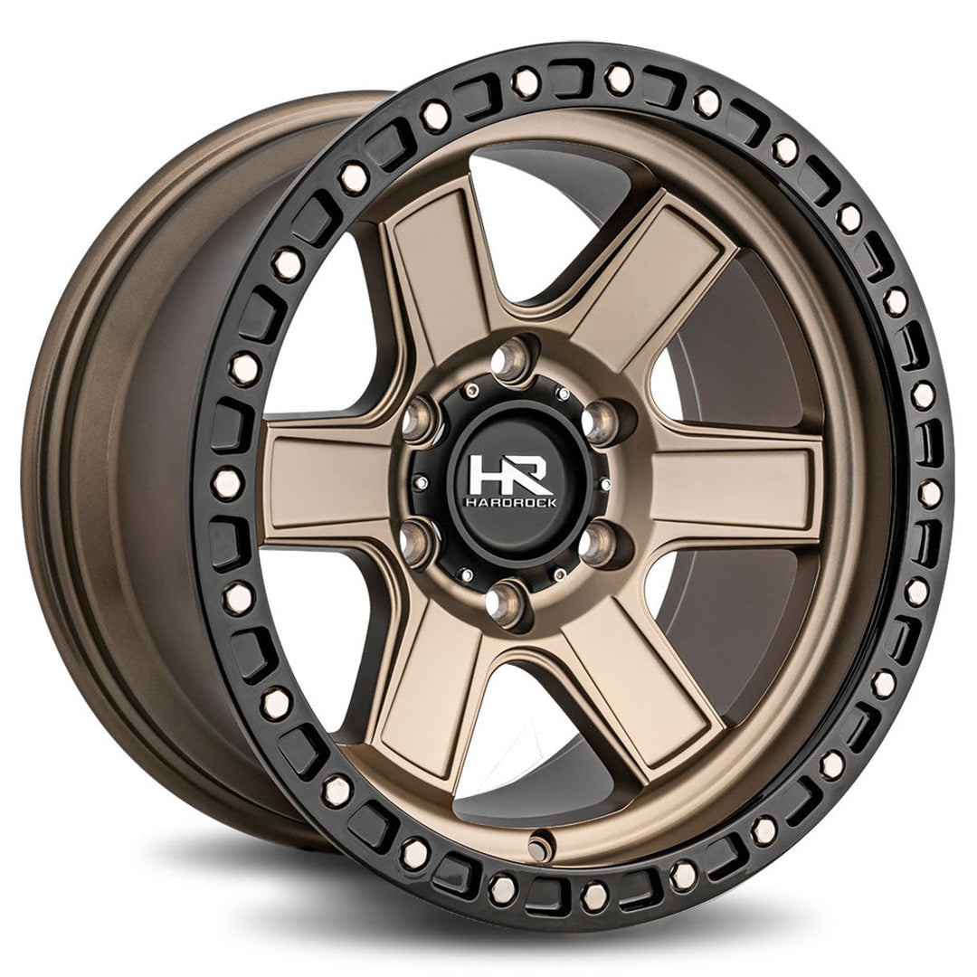 Hardrock Offroad H104 | 17x9 | 5 On 127 | Offset 1 | Matte Bronze with Black Simulated Beadlock | SKU H104-179073001BR