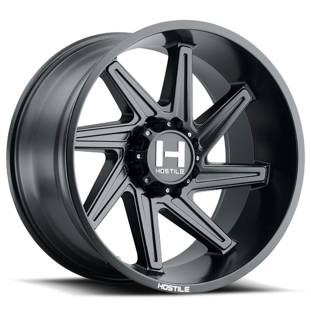 Hostile H119 Dagr | 22x12 | 8 On 165.1 | Offset -44 | Satin Black | SKU H119-2212816547BB-R
