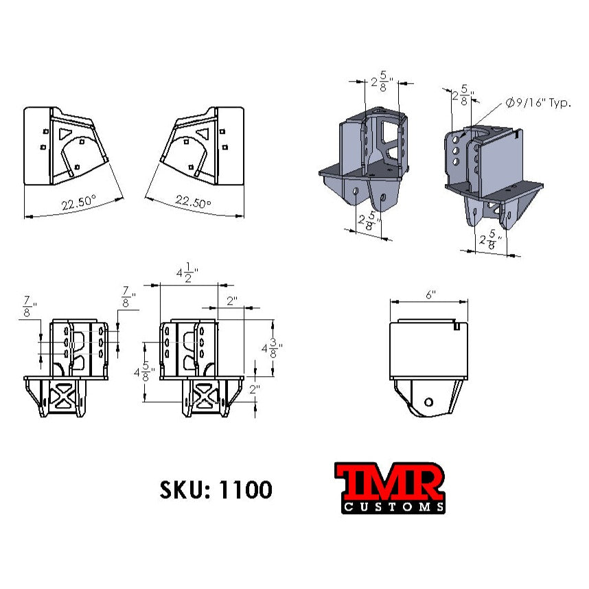 TMR Customs Frame Mounted 4 Link Brackets