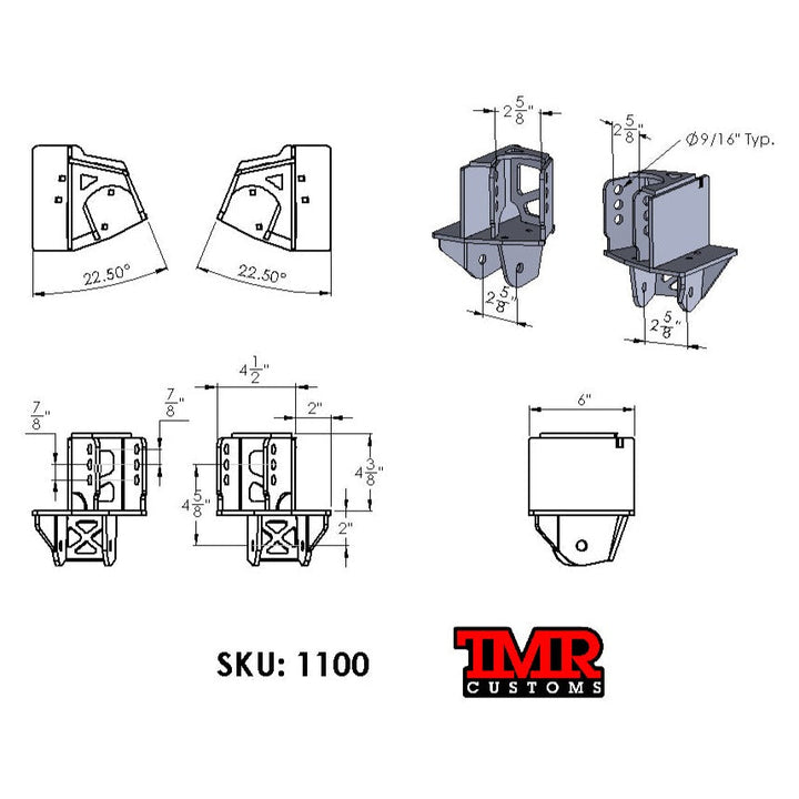 TMR Customs Frame Mounted 4 Link Brackets