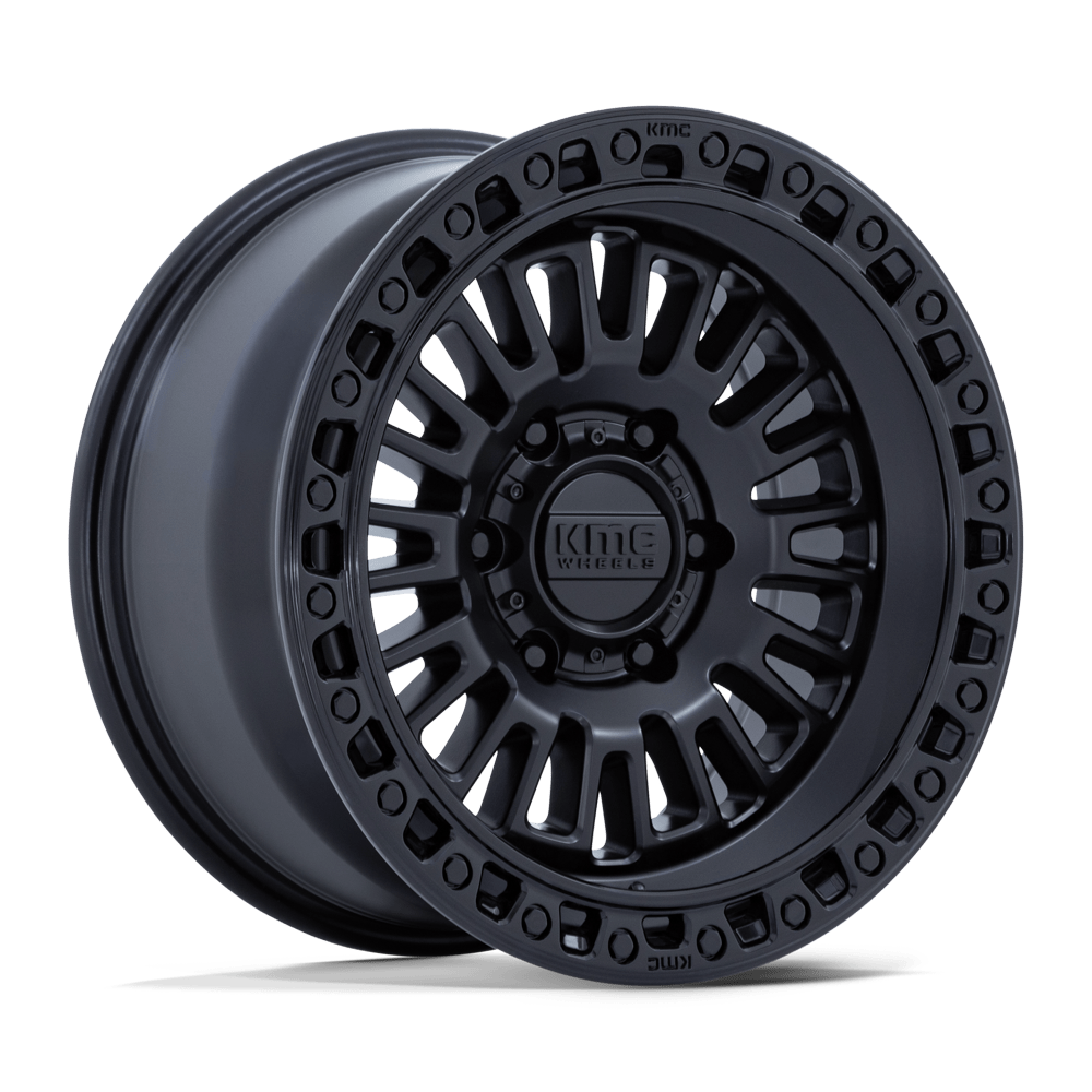 KMC KM554 Aztec Wheel - Matte Black w/ Gloss Black Lip
