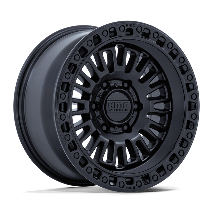 KMC KM554 Aztec Wheel - Matte Black w/ Gloss Black Lip