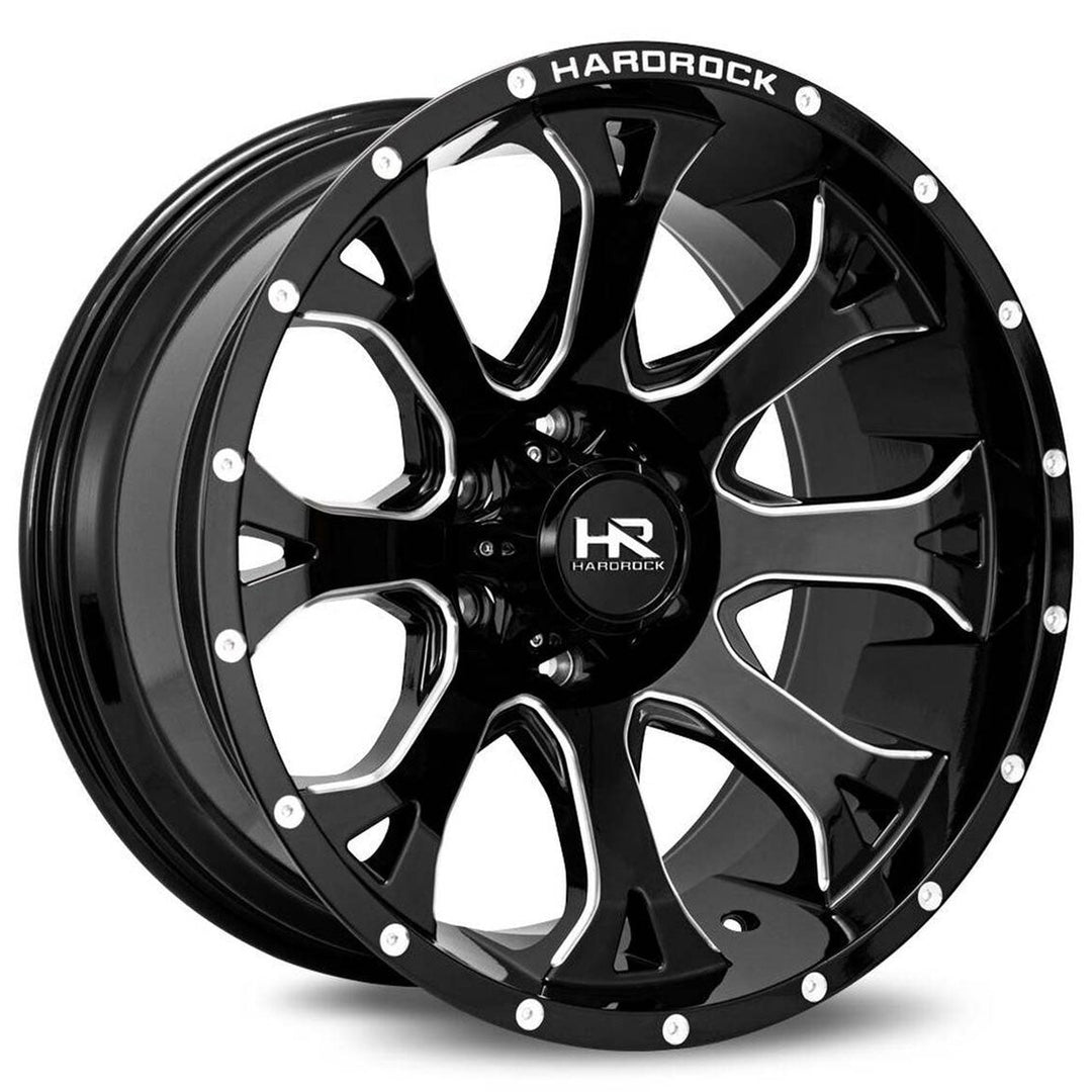 Hardrock Offroad H505 Bloodshot Xposed | 22x12 | 8 On 165.1 | Offset -44 | Gloss Black with CNC Machined Detailing | SKU H505-221281144BM