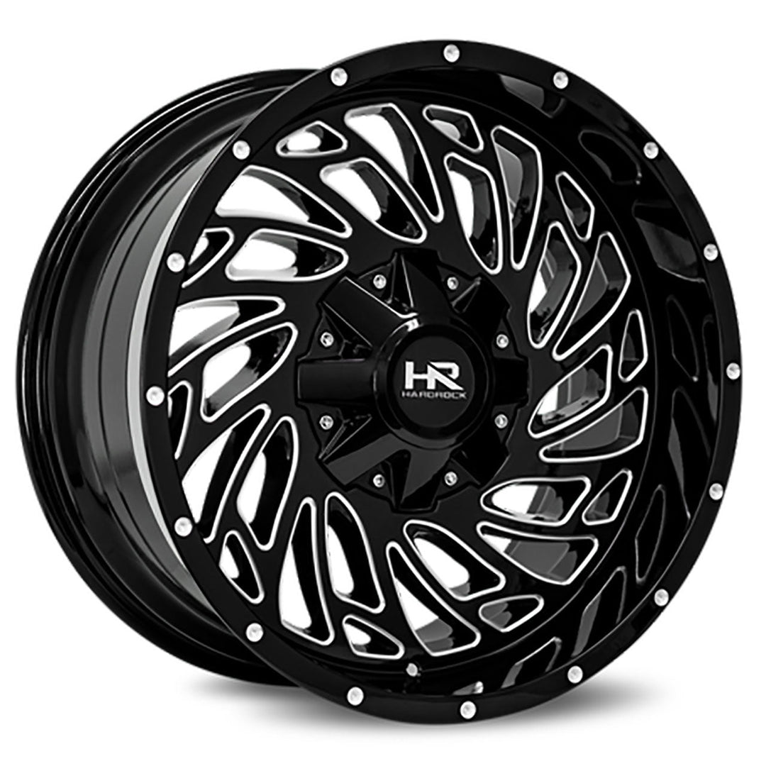 Hardrock Offroad H710 Attack | 20x12 | 5 On 127/139.7 | Offset -51 | Gloss Black with CNC Machined Detailing | SKU H710-201252151GBM