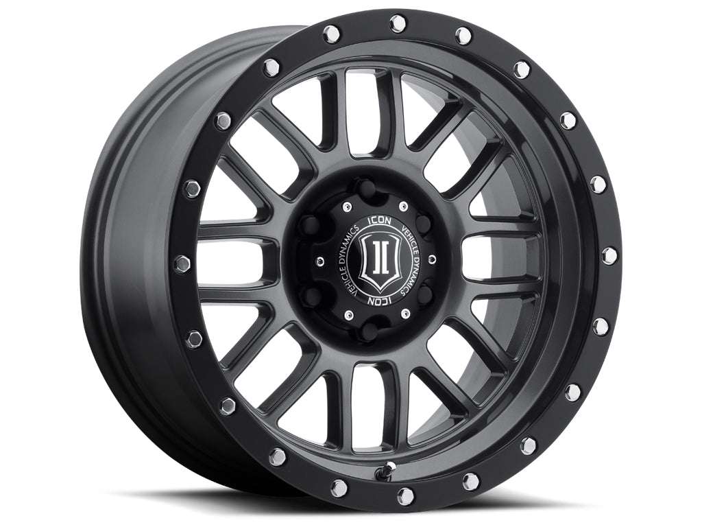 ICON Alloys Alpha Gun Metal 17x8.5 6x135 6mm Offset 5" BS (1217856350GM)