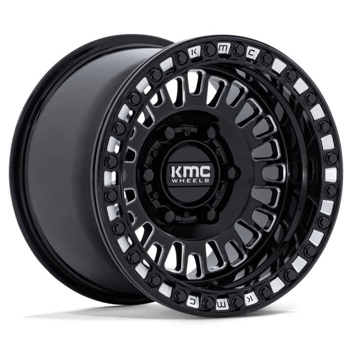 KMC KS242 Aztec UTV Beadlock Wheel - Gloss Black Milled