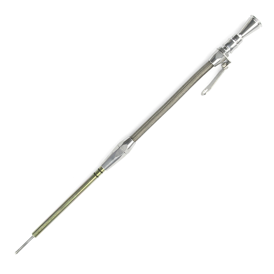 Lokar 24" Anchor-Tight Locking Engine Dipstick - 1980 & Later Chevy Small Block Push into Block Passenger's Side