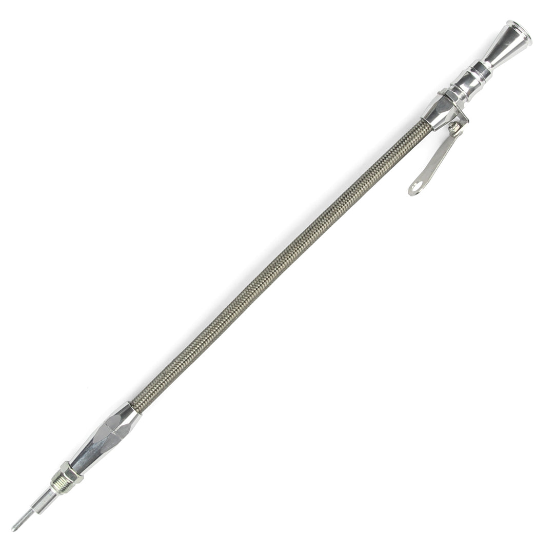 Lokar 24" Anchor-Tight Locking Engine Dipstick - Ford 351W Screw into Pan 5/8"-18