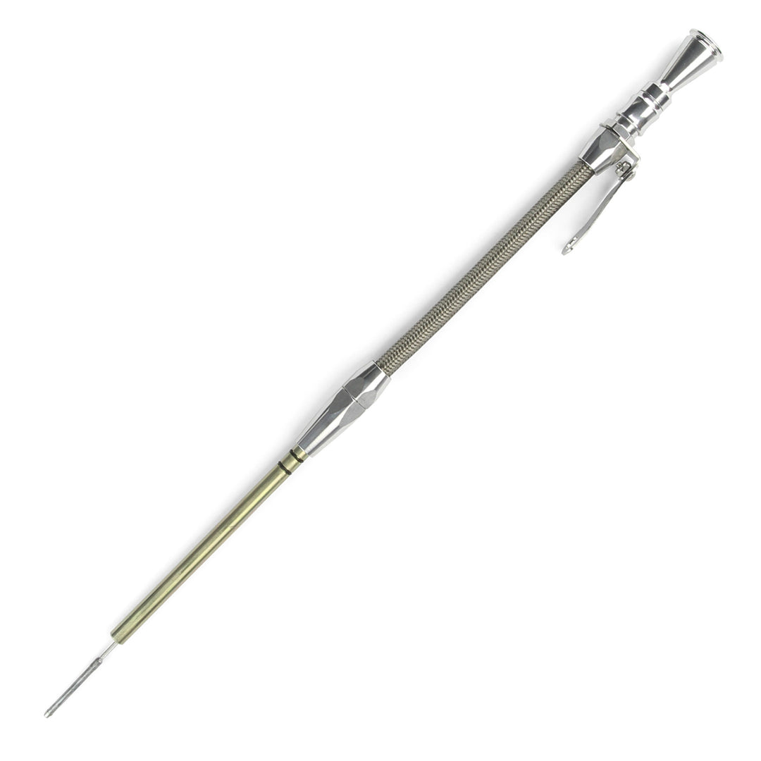 Lokar Anchor-Tight Locking Engine Dipstick - 1996-2000 GM Vortec Ram Jet 350/ZZ 383 Push into Block Passenger's Side