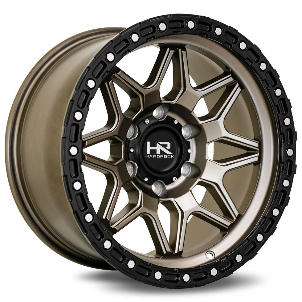 Hardrock Offroad H105 | 17x9 | 6 On 135 | Offset -12 | Matte Bronze with Matte Black Lip | SKU H105-179036112BR