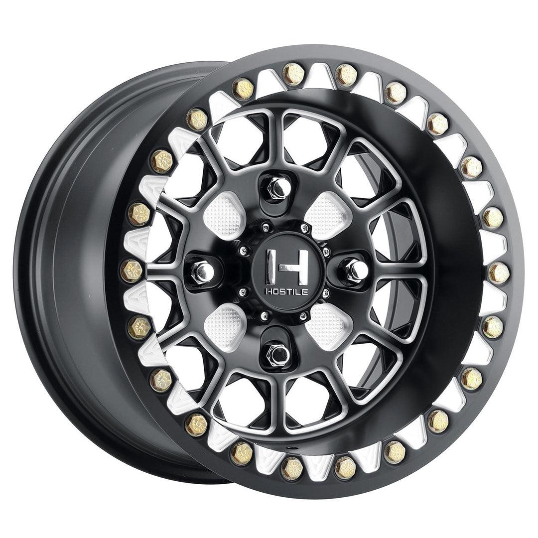 Hostile H325 Pismo UTV | 15x10 | 4 On 156 | Offset 0 | Satin Black with CNC Machined Detailing | SKU H325-1510415654M