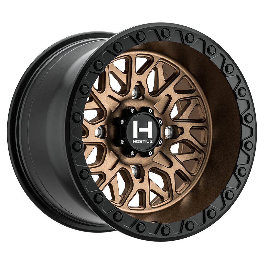 Hostile H133 Glamis UTV | 15x10 | 4 On 137 | Offset 0 | Matte Bronze with Matte Black Lip | SKU H133-1510413754Z