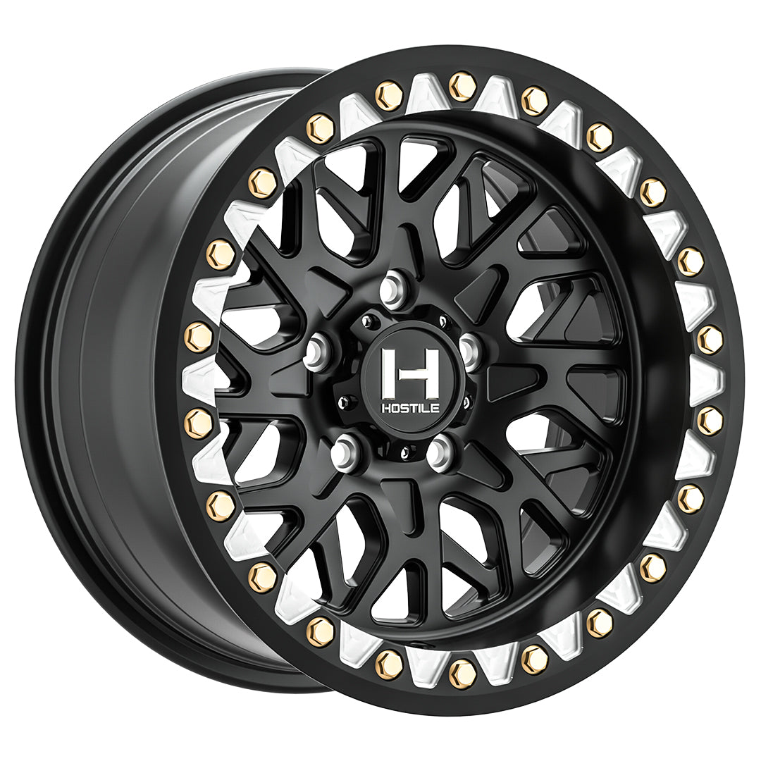 Hostile H333 Ridgecrest UTV | 15x8 | 4 On 137 | Offset 0 | Satin Black | SKU H333-1580413744A