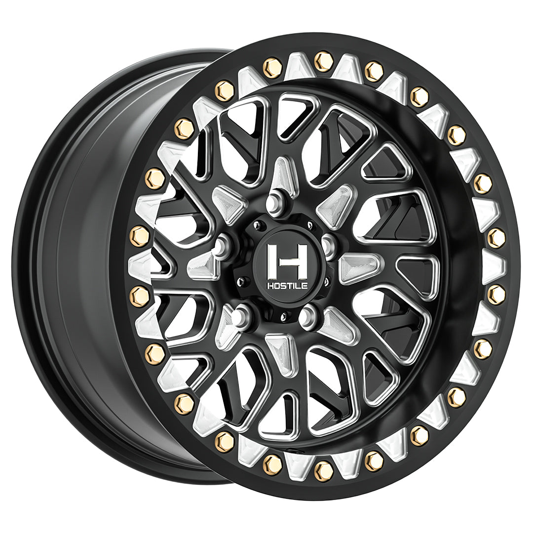 Hostile H333 Ridgecrest UTV | 15x8 | 5 On 114.3 | Offset 0 | Satin Black with CNC Machined Detailing | SKU H333-1580511444M