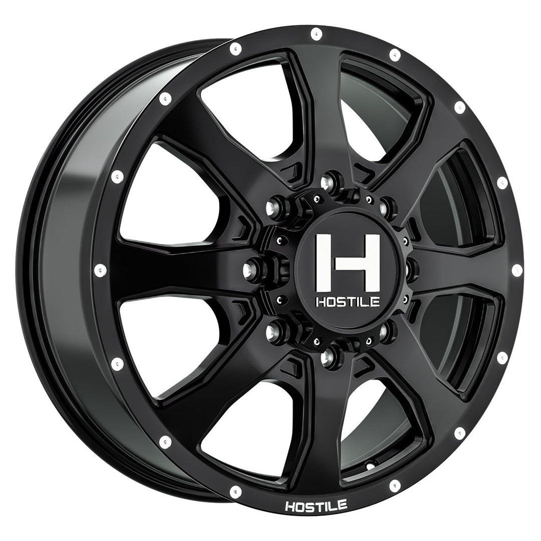 Hostile H403 Kodiak-F | 22x8.25 | 8 On 165.1 | Offset 123 | Satin Black | SKU H403-22828165+123BB