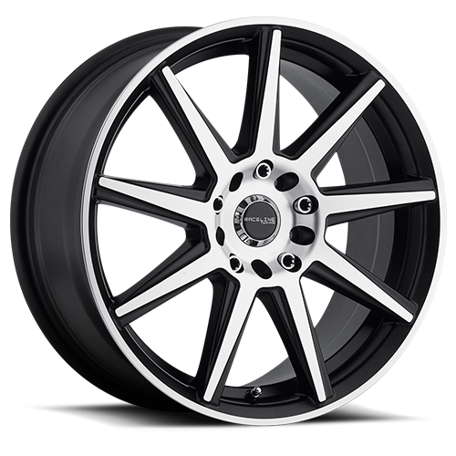 Raceline Storm 144M 17x7.5 4 on 100/4 on 108 Machined Spoke-Machined Outer Lip