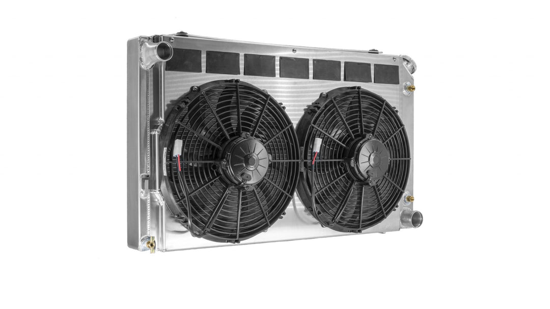 C&R Chevy Camaro 1970-81 & Firebird 1970-74 SB/BB 1-Pass Radiator Module w/ TOC & Dual 13" Fans 15-00011