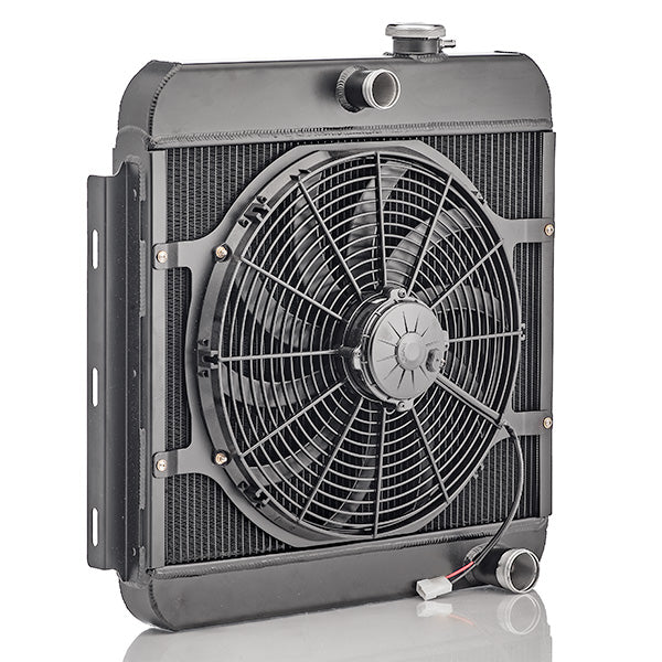 C&R Chevy Bel Air 1955-1957 Downflow Radiator Module I6/SBC - Satin Black 15-10282B