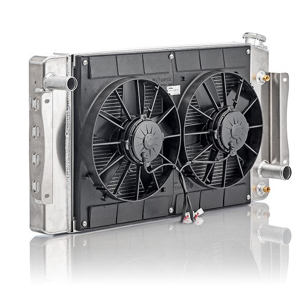 C&R Chevy Bel Air 1955-1957 Crossflow Radiator Module LS w/ TOC, Dual 11" Fans 15-11281