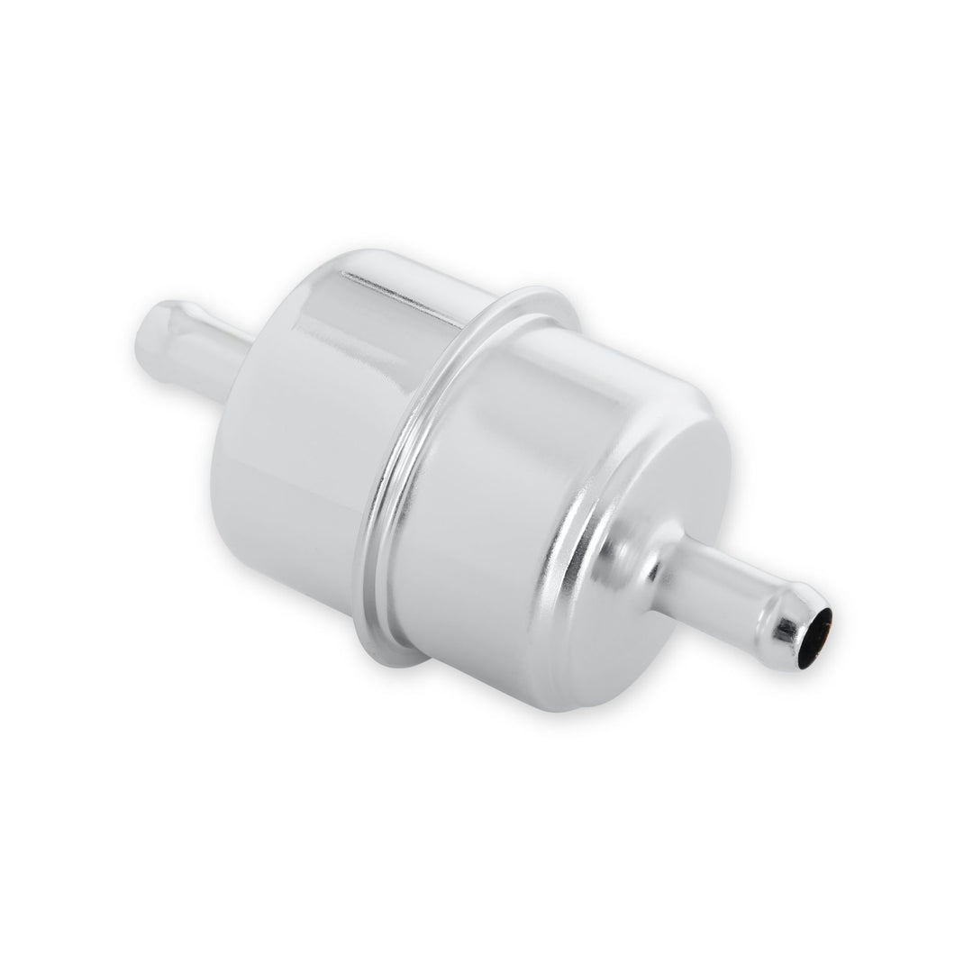 Mr. Gasket Chrome Fuel Filter - Fits 3/8 Inch Hose | SKU 9746